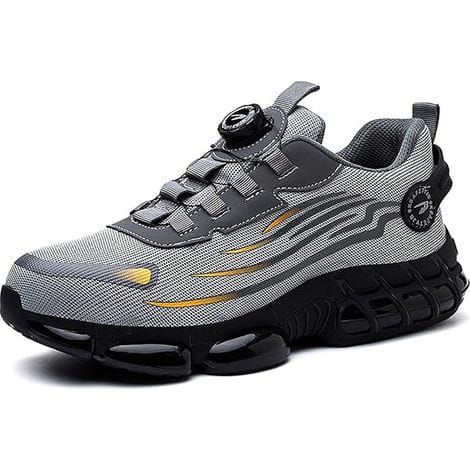S3 Sicherheitsschuhe, Größe 43, Leicht Und Atmungsaktiv, Stylische Zehenschutzkappe Mit Drehfunktion, Sportliche Schuhe, Stoß- Und Stahlfeste Zehenkappe, Keine Schnürsenkel Erforderlich