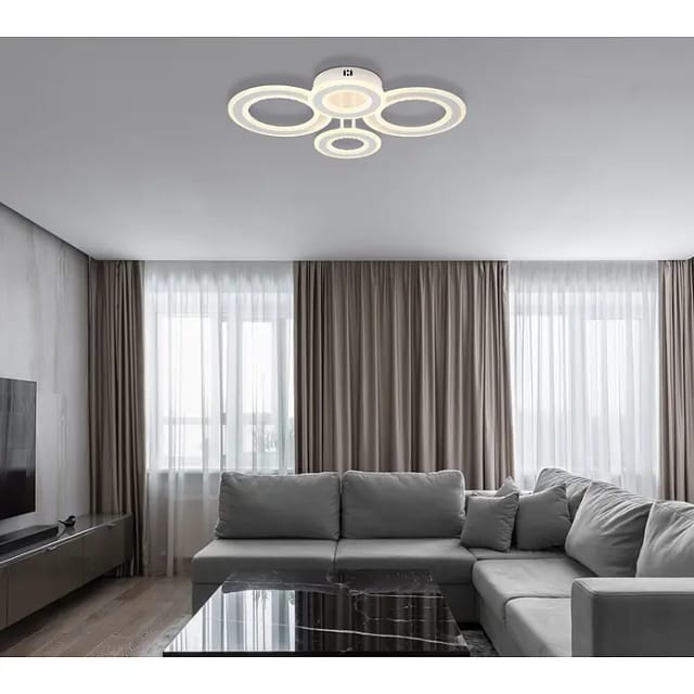 Deckenleuchte Deckenlampe Wohnzimmerlampe Weiß Matt Memoryfunktion Led L 59 Cm