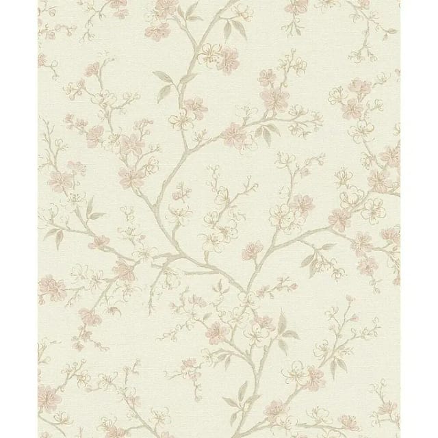 Rasch Country Charme Vliestapete Kirschblüten (Puderrosa, Floral, 10,05 x 0,53 m)