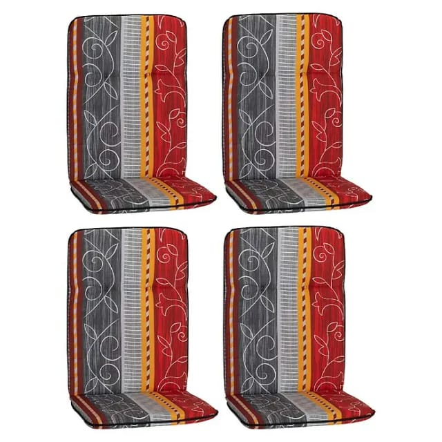 beo Gartenmöbel-Auflage Elmira (Hochlehner, 4 Stk., L x B x H: 114 x 47 x 5 cm, Baumwolle, Polyester, Rot/Orange/Grau)