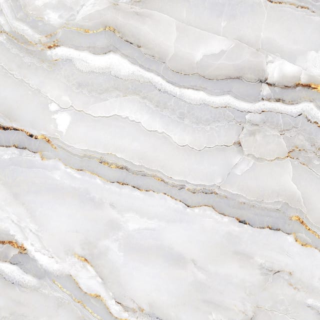 Bodenfliese Feinsteinzeug Alabaster Cleo Light 60 x 60 cm weiß/gold