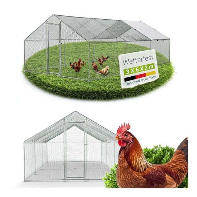 Juskys Freilaufgehege HLS25T 3x6x2m