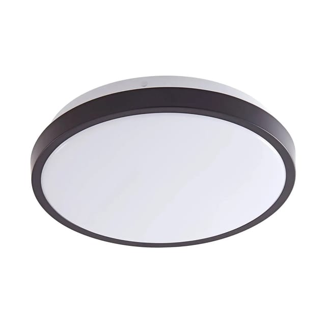Lindby LED Deckenleuchte Medon 10013341 Modern in Schwarz aus Metall 1-flammig Badezimmerleuchte