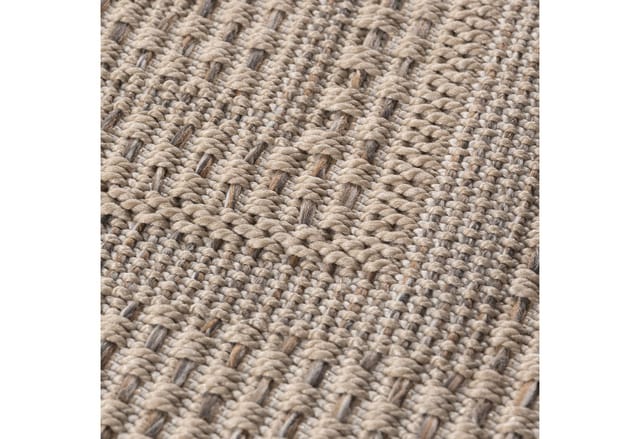 KADIMA DESIGN Teppich VENTOUX Wetterfest UV-Beständig Balkon Waschbar Strapazierfähig, Läufer, Höhe: 5 mm, Beige, 80x150 cm, Balkonteppich Robust Waschbar