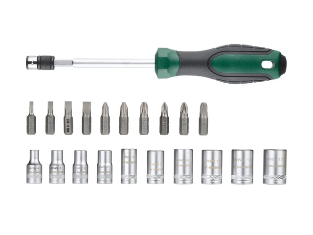 PARKSIDE® Doppelkopf-Ratschenschraubendreher inkl. 5 Bits (Kombi-Schraubendreher)