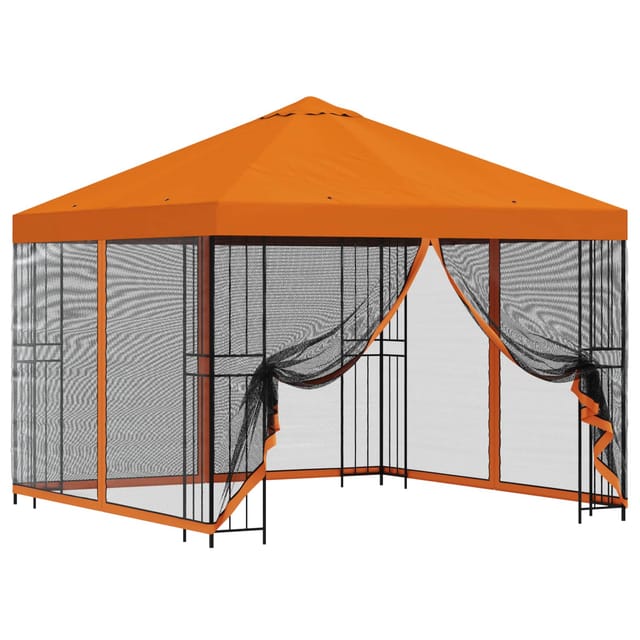 Garten Pavillon Mit Seitenwänden 3 X 3 M Orange Vidaxl