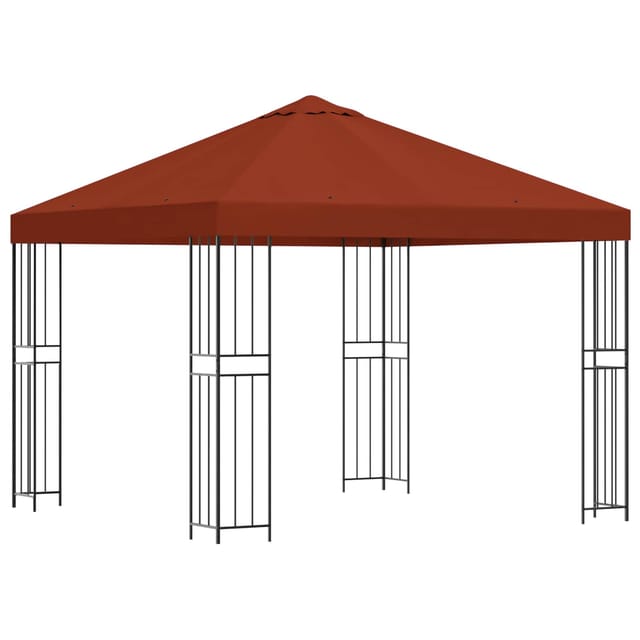 Pavillon 3 X 3 M Terrakotta Polyester Und Stahl 190 Gsm Vidaxl