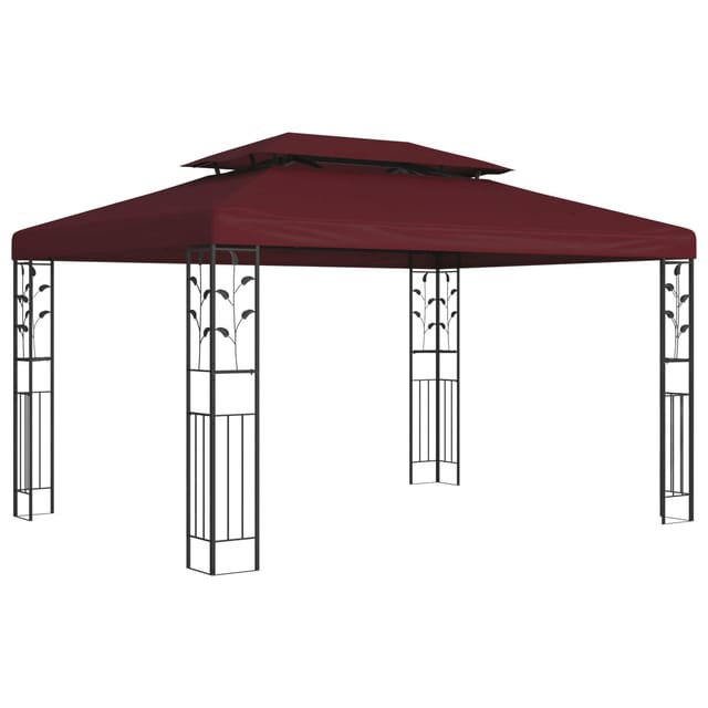 Pavillon 3,97 X 2,96 X 2,68 M Weinrot Polyester Und Stahl Vidaxl