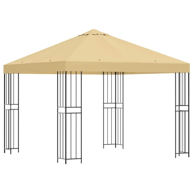 Pavillon 3 X 3 M Creme Polyester Und Stahl 190 Gsm Vidaxl