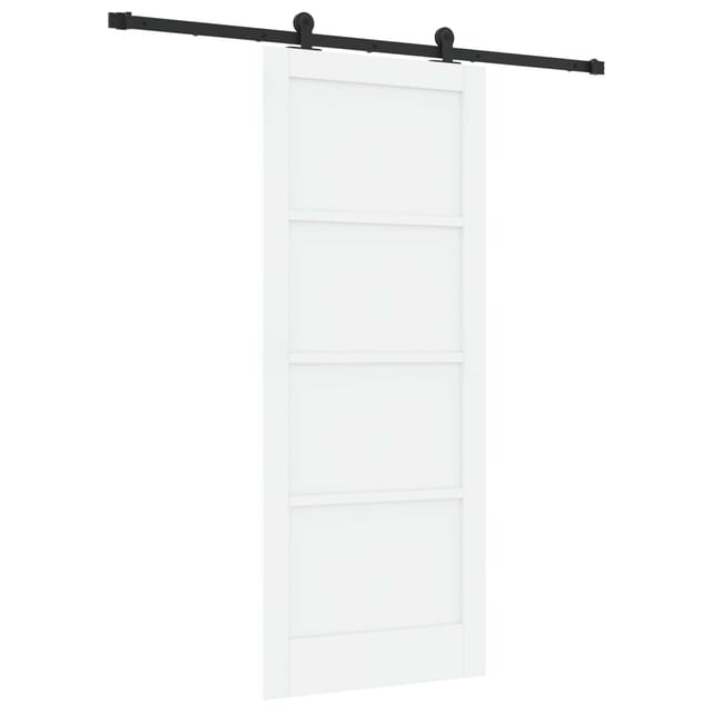 Vidaxl Sliding Door White And Black 83 X 202 Cm Solid Pine Wood