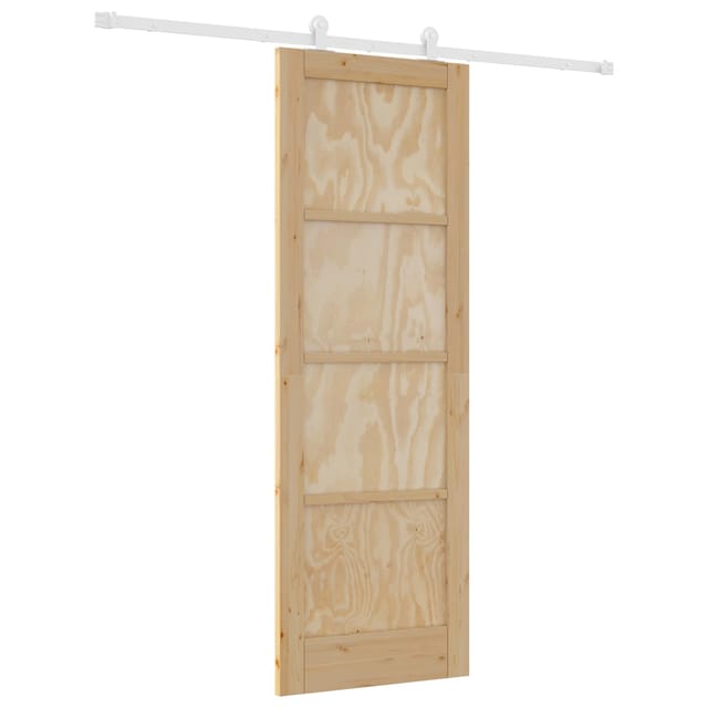 Vidaxl Sliding Door Natural And White 73.5 X 211 Cm Solid Pine Wood