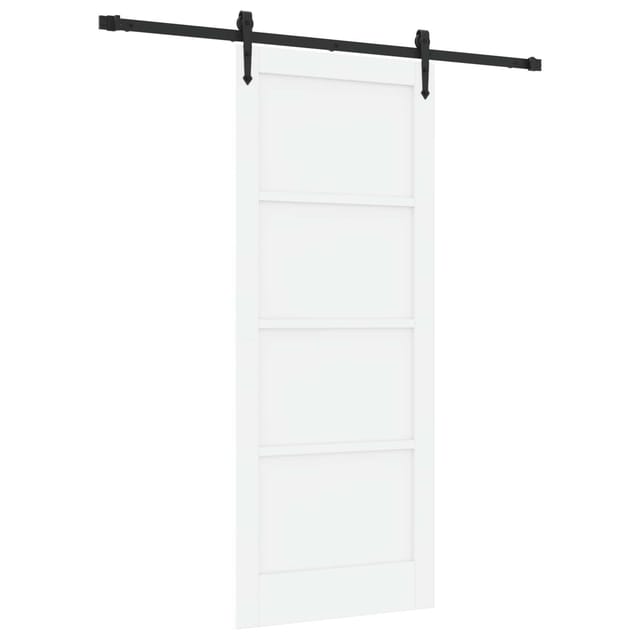 Vidaxl Sliding Door Orkdal White And Black 83 X 202 Cm Solid Pine Wood