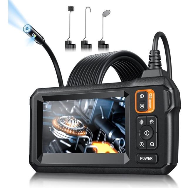 Wasserdichte Ip67-endoskopkamera (1080p Hd) Mit 4,3-zoll-bildschirm Und Led-beleuchtung Für Industrielle Inspektionen – 5 Meter Länge – Kzq