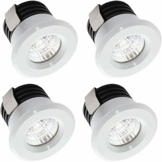 Mini-led-einbaustrahler, Warmweiß, 3 W, 4er-pack, Innenbeleuchtung, 300 Lumen, Ø 38 Mm, Tiefe 29 Mm, Abstrahlwinkel 24° - Kzq