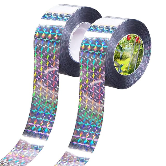 2 Stück Vogelabwehrband, 80 M X 4,8 Cm, Anti-vogelabwehrband, Doppelseitiges Reflektierendes Vogelband, Vogelabwehrband, Reflektierendes Vogelabwehrband