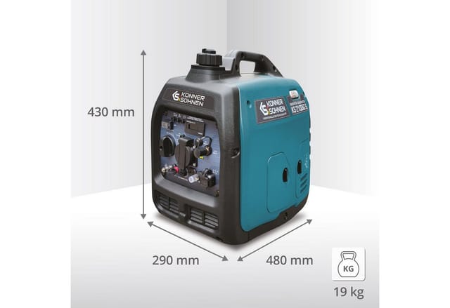 Lpg/benzin-inverter-generator Ks 2100ig S Von Könner&söhnen Schallgedämmtes Gehäuse (62 Db Lpa 7 M). Höchstleistung 2000 W, Schuko-steckdose 230 V, 2 Usb-anschlüsse, Led-anzeige, Eco-modus, Euro V.