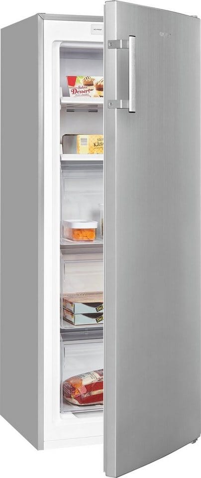 Exquisit Gefrierschrank, BxHxL: 54 x 143 x 60 cm, 161l, edelstahloptik - silberfarben