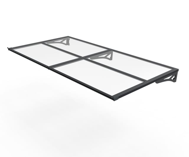 TrendLine Vordach Bordeaus Aluminium schwarz 200 x 90 cm
