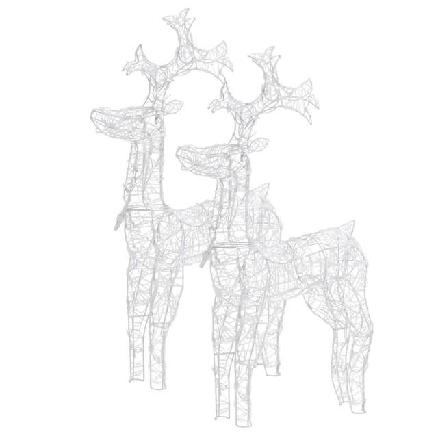 vidaXL Rentiere Weihnachtsdekoration 2 Stk 60x16x100 cm Acryl 3154336