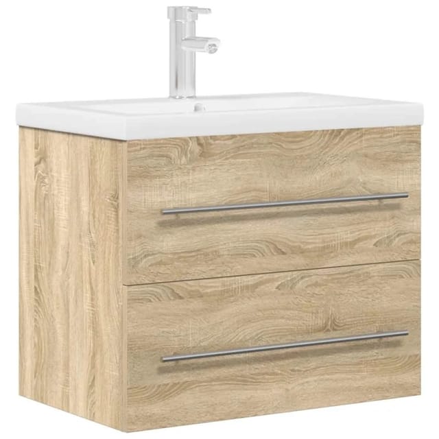vidaXL 2-Tlg Badmöbel-Set Sonoma-Eiche Holzwerkstoff 3324965
