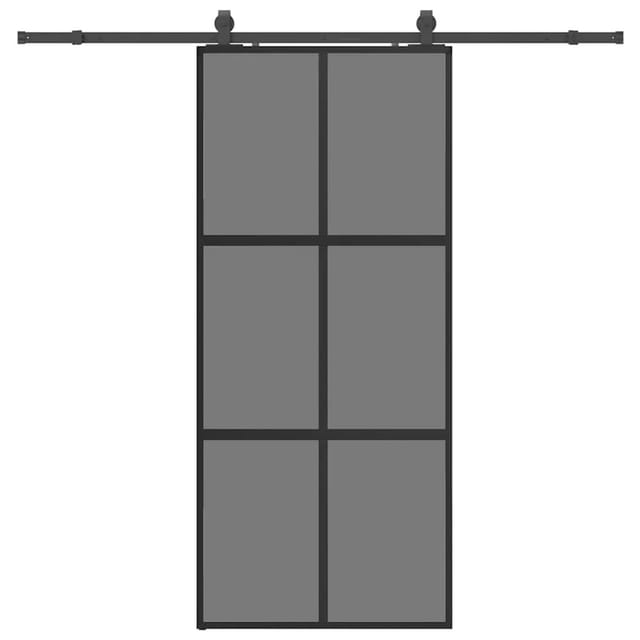 vidaXL Schiebetür mit Beschlag Schwarz 90x205 cm Hartglas 3375967