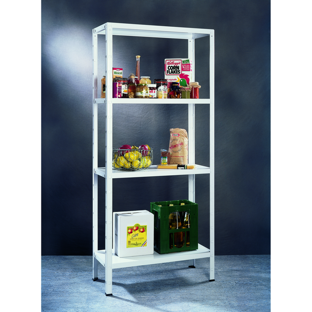 SCHULTE Regalwelt Steck-Grundregal 180 x 80 x 40 cm, 4 Böden, weiß, Tragkraft 240 kg