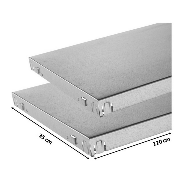 SCHULTE Regalwelt Stecksystem-Fachböden 120 x 35 cm, 2 Stück verzinkt