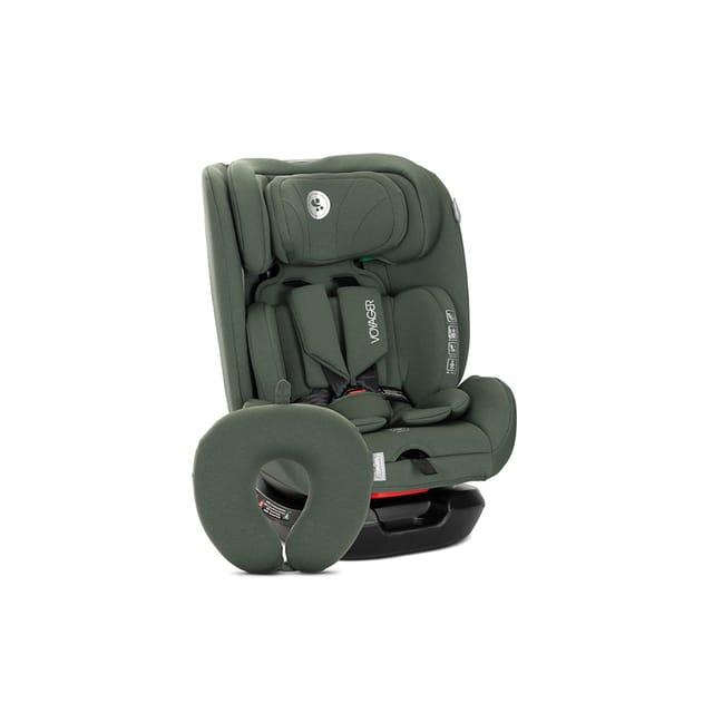 Lorelli Kindersitz Voyager i-Size (40-150 cm) Nackenkissen, Kopfstütze, Gurt dunkelgrün