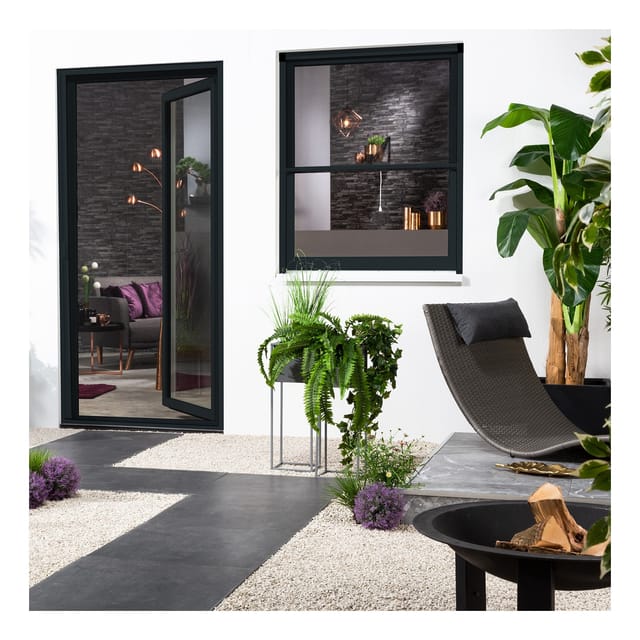 Alu-Fensterrollo Bausatz "SMART" 130x160 cm in Anthrazit