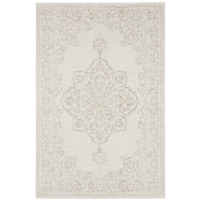 NYVI Teppich Beach - Wetterfest, Wasserbeständig, Für Innen und Außen Größe:240x340 cm;Farbe:Creme Beige