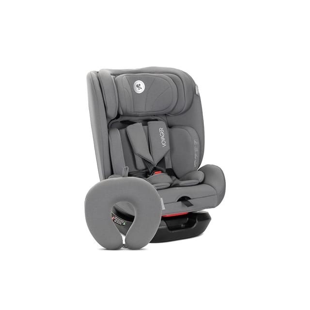 Lorelli Kindersitz Voyager i-Size (40-150 cm) Nackenkissen, Kopfstütze, Gurt hellgrau
