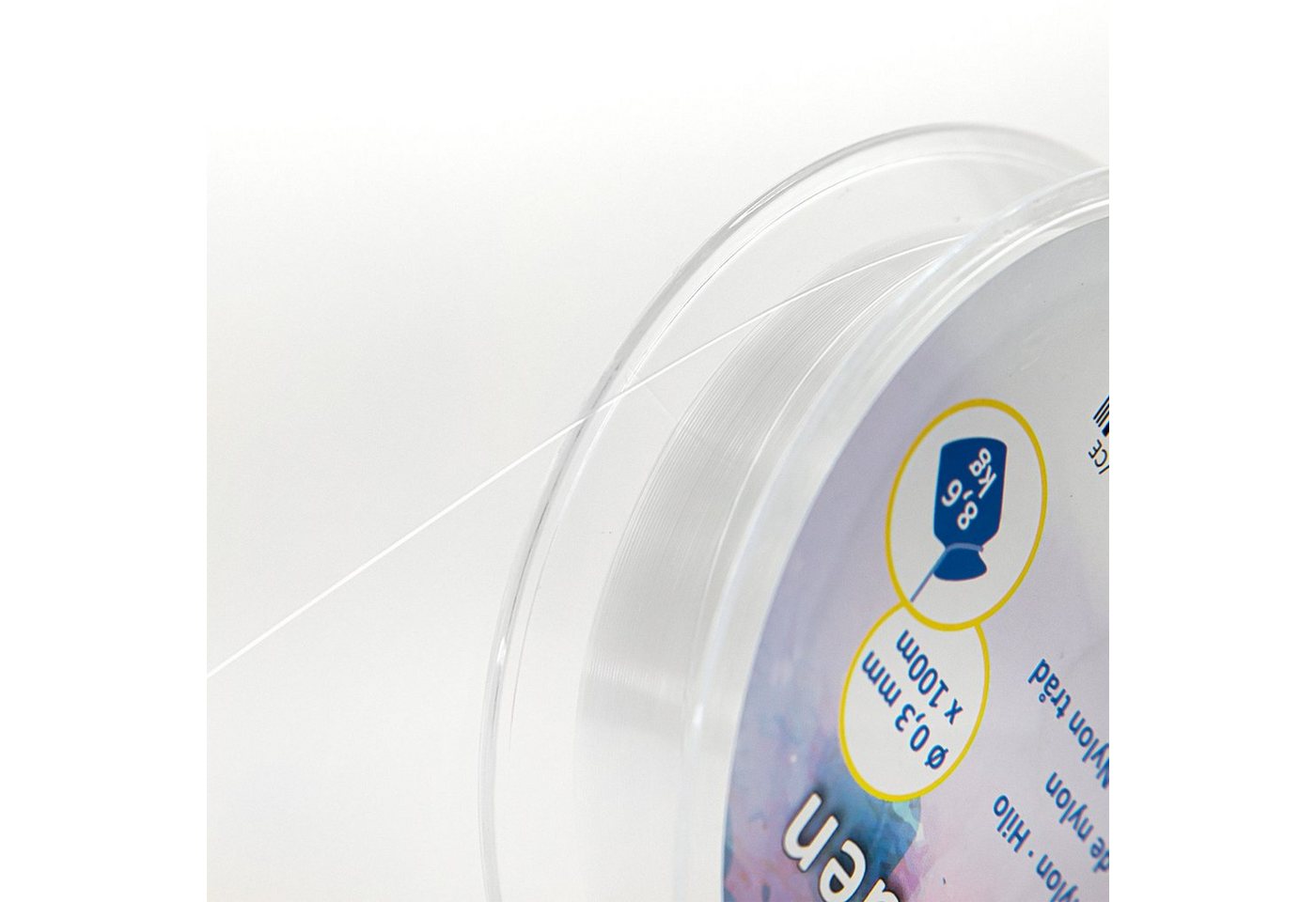 Idena Fadenspule Idena 63136 - Transparenter Nylon-Faden auf Spule, unsichtbare Nylon-S