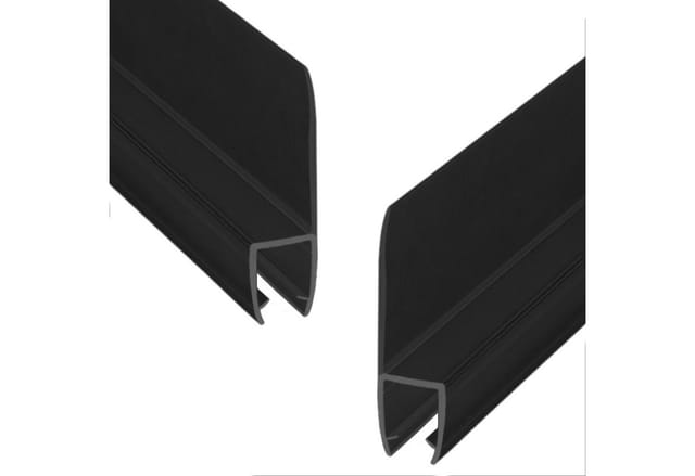 WITEN&NOCK Duschdichtung 2er Set schwarze Ersatzdichtung mit extra langer Dichtfahne 8-10 mm, L: 50 cm, (2-St)