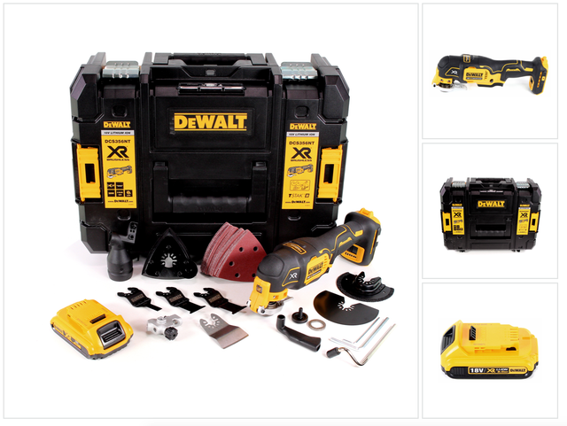 Dcs 356 Nt Akku Multitool 18v Brushless + 35tlg. Zubehör + 1x Akku 2,0 Ah + Tstak - Ohne Ladegerät - Dewalt
