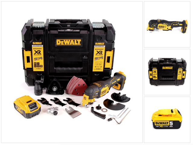 Dcs 356 Nt Akku Multitool 18v Brushless + 35tlg. Zubehör + 1x Akku 5,0 Ah + Tstak - Ohne Ladegerät - Dewalt