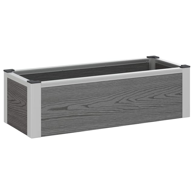 Vidaxl Garden Raised Bed Grey 75 X 30 X 22 Cm Wpc And Aluminium