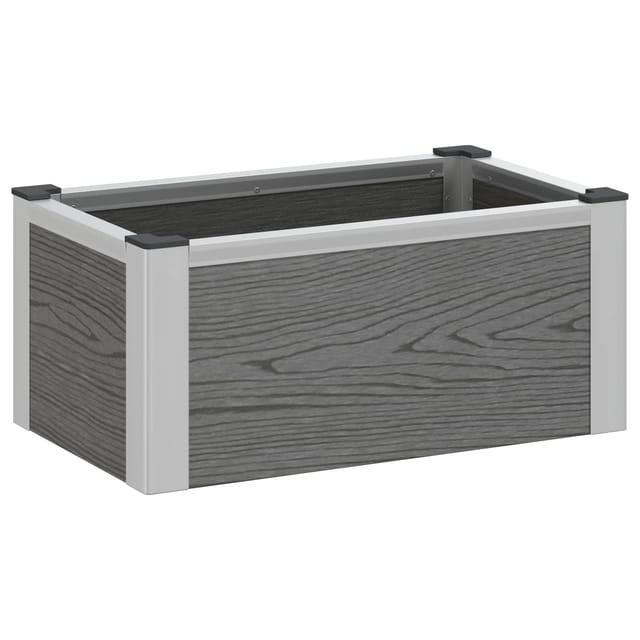 Vidaxl Garden Raised Bed Grey 50 X 30 X 22 Cm Wpc And Aluminium