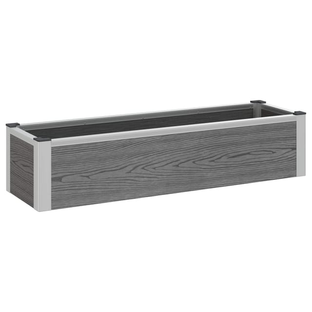 Vidaxl Garden Raised Bed Grey 100 X 30 X 22 Cm Wpc And Aluminium