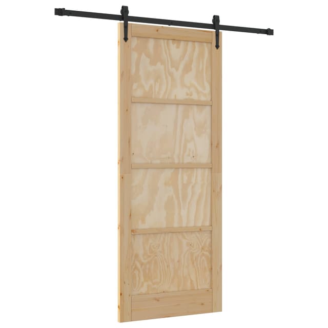 Vidaxl Sliding Door Orkdal Natural And Black 86 X 211 Cm