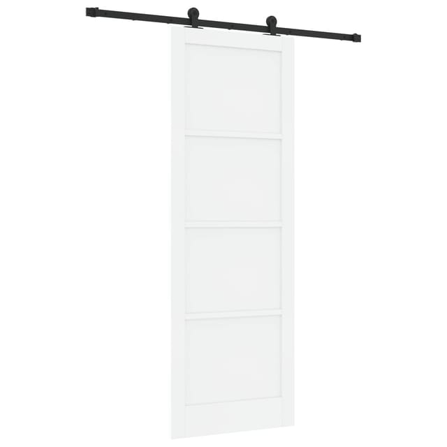 Vidaxl Sliding Door White And Black 83 X 232 Cm Solid Pine Wood
