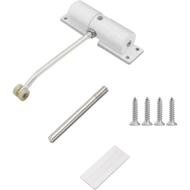 Verstellbarer Automatischer Türschließer Für Haustüren – Aluminiumlegierung Mit 13,5 Cm Zugstange Und 2 Federn