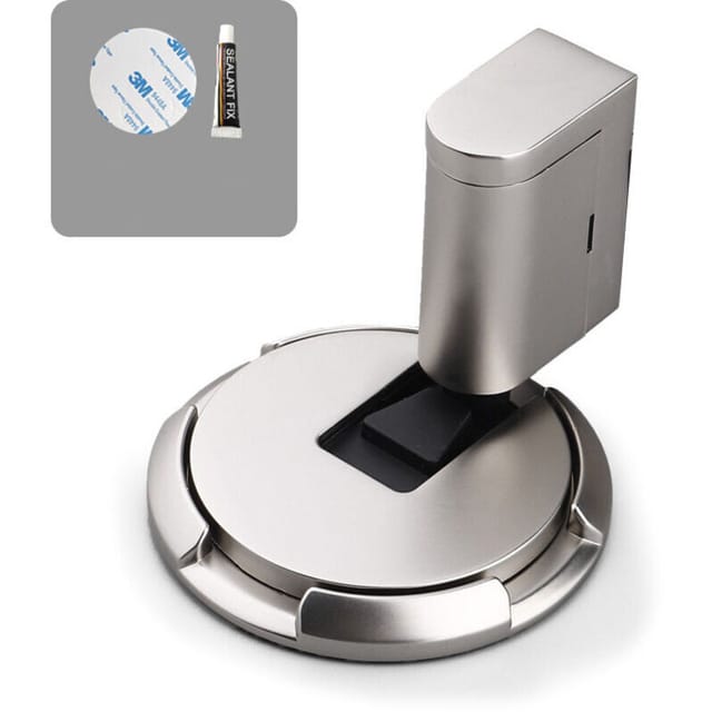 Magnetischer Türstopper Aus Zinklegierung Mit Praktischem Verriegelungsmechanismus, Klebstoff Und Schrauben