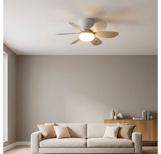 Led Deckenventilator Deckenleuchte Wohnzimmerlampe Dimmbar Weiß Sand D 51 Cm
