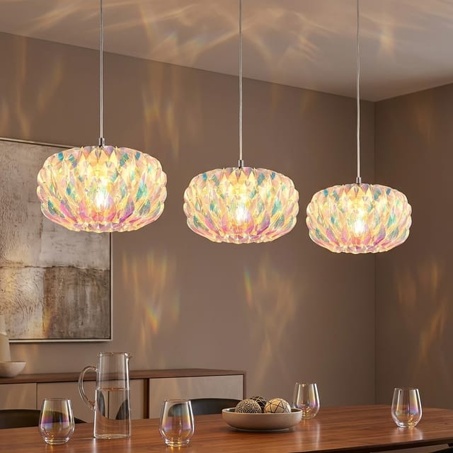 Pendelleuchte Hängeleuchte Wohnzimmerlampe Höhenverstellbar Chrom Metall 95 Cm