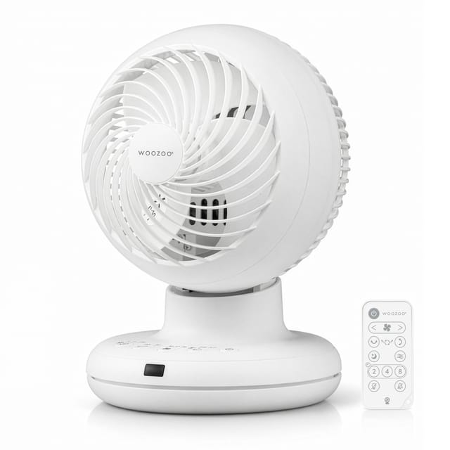 Iris Ohyama, Tischventilator Woozoo, 30 M², Weiß, 3 Geschwindigkeiten, Fernbedienung, Leise, Multidirektionale Oszillation, Leistungsstark, Pcf-bc15tec