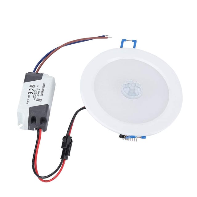 9-w-led-einbauleuchte – Rund, Weiß, Infrarotsensor – Bewegungserkennung – Kaltes Licht – Einbauleuchte – Für Flure Im Innenbereich
