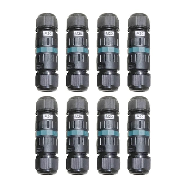 Kabelverbinder Wasserdicht Ip68 Für Ø5-12 Mm Kabeldurchmesser, 3-polig Erdkabel Verbindungsmuffe Abzweigdose, Verteilerdose Außen Schwarz Für Garten, Outdoor, Boden, Dach (3-polig 8p)