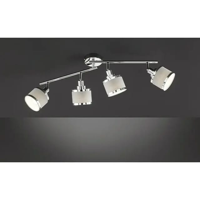 Brilliant - Alexia Spotrohr 4flg Chrom/grau Metall/textil 4x D45, E14, 28 W, Geeignet Für Tropfenlampe (nicht Enthalten)