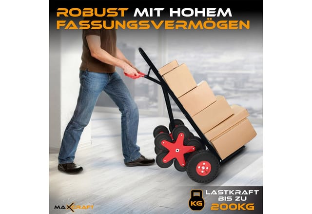 Maxcraft - Treppenkarre Bis 200 Kg - 12 Räder In Schwarz