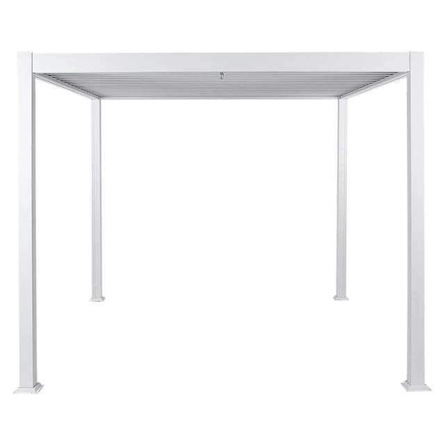 Garten Pergola Weiß Aluminium Mit Lamellendach Freistehend Wasserdicht Quadratisch Sonnenschutz Gartenausstattung Garten Terrasse Pavillon